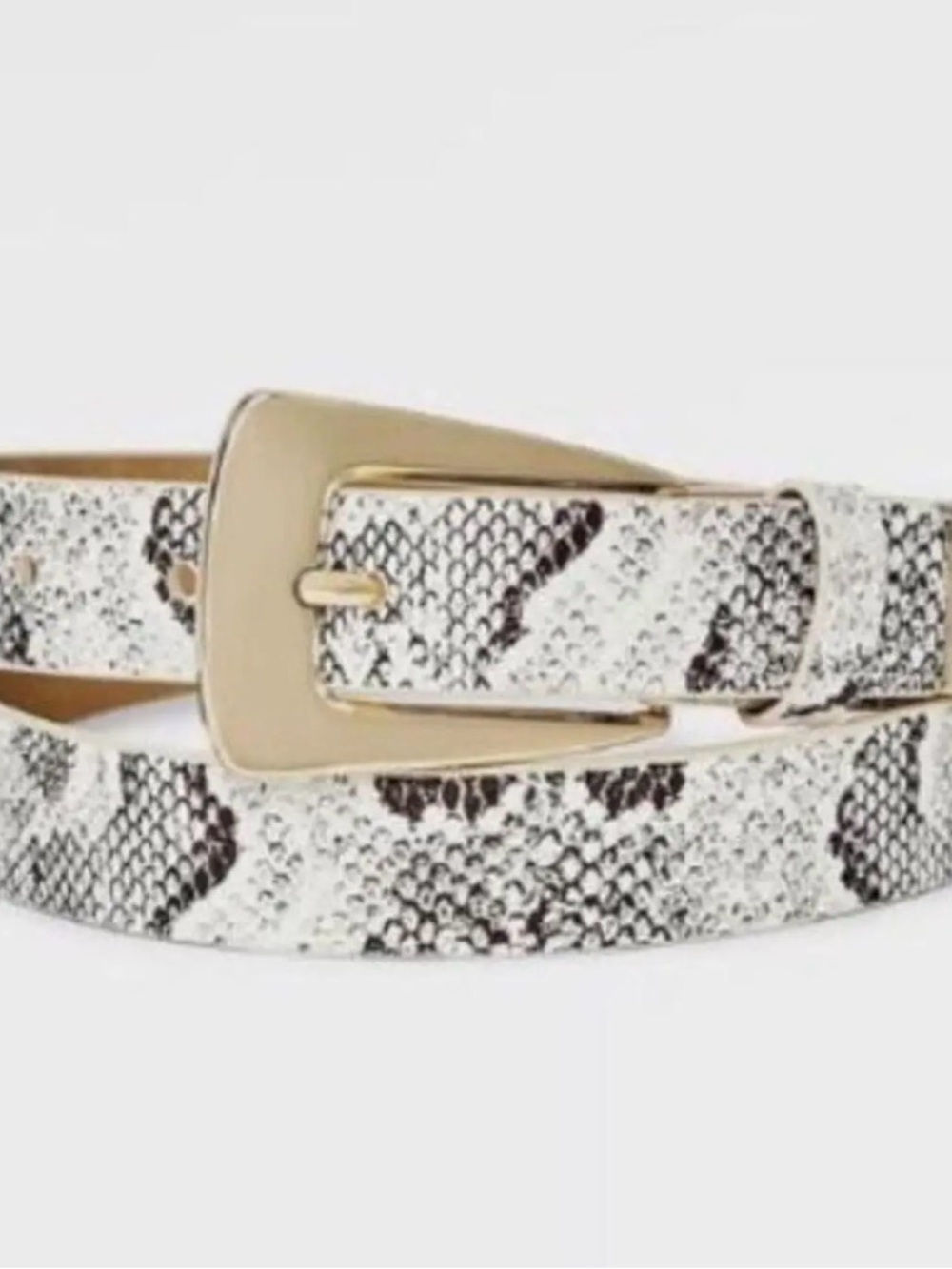 A New Day Snake Print Belt Cream & Brown Snakeskin Pattern Sz XL